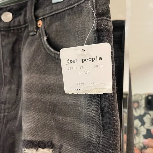 NWT Free People Black Ripped Skirt - Picture 4 of 6